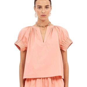 Pink Puff Sleeve Boxy Blouse